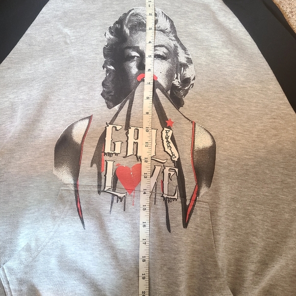 Mens Size XL Graphic Hoodie Cali Love Marylin Monroe Pro Cube - Picture 7 of 7